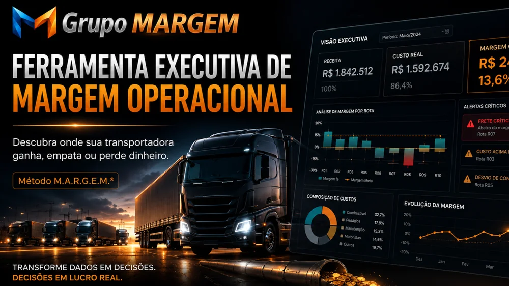 Ferramenta Executiva de Margem Operacional — descubra onde a transportadora ganha, empata ou perde dinheiro
